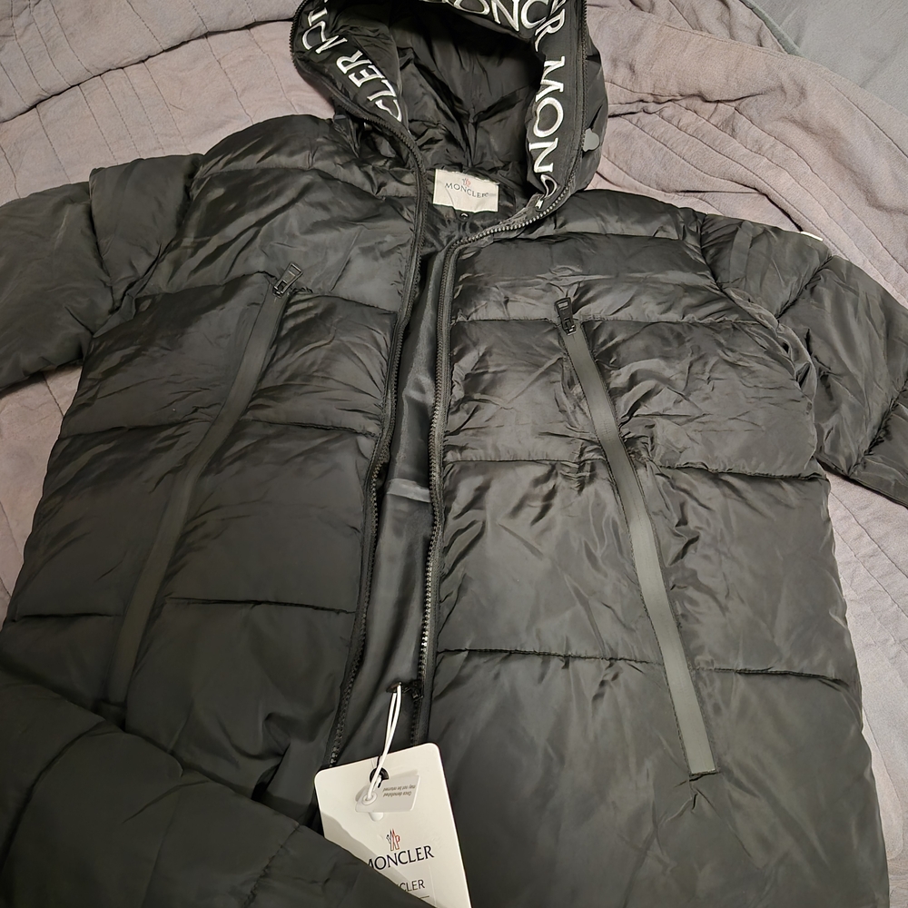 Moncler Charcoal Hooded Puffer Jacket